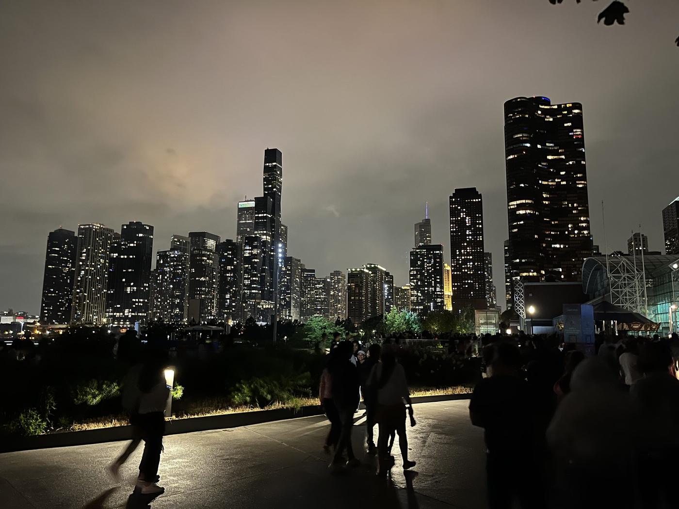 City skyline at night